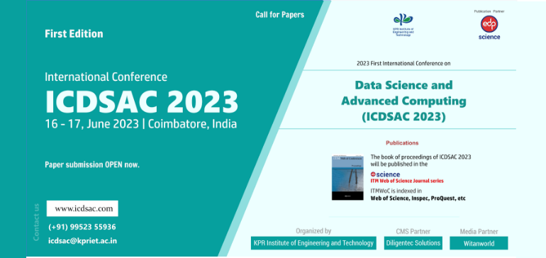 ICDSAC 2023 - Data Science and Advanced Computing at Coimbatore, Tamil Nadu, India